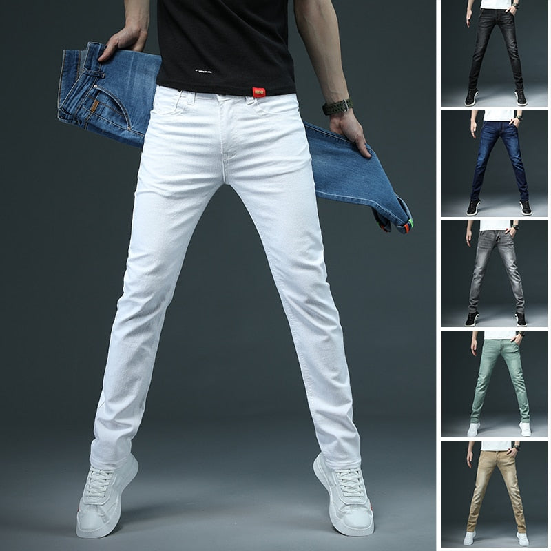 New, Men's Skinny White Jeans.