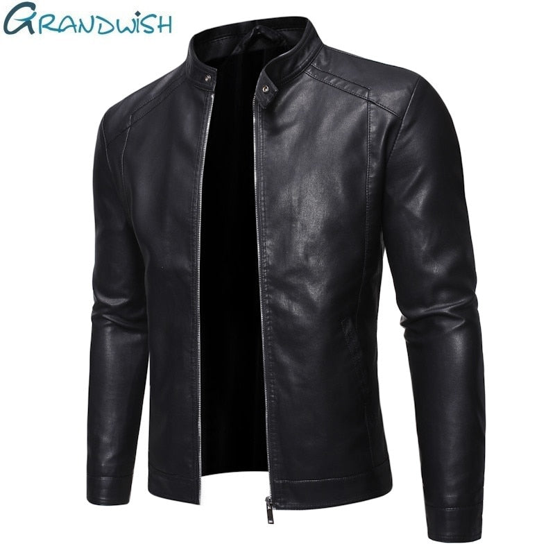 Men's Leather, Motorcycle Jacket. 5XL Men's Jackets, Black.