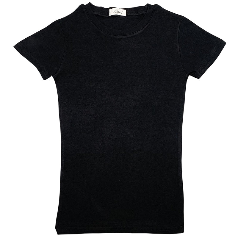 Women's short sleeve Slim t-shirts korean cotton