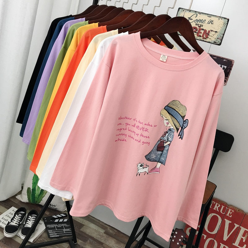Spring and autumn Korean style Casual Long sleeve T-shirt
