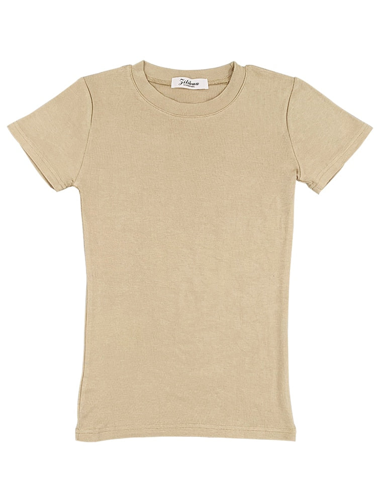 Women's short sleeve Slim t-shirts korean cotton