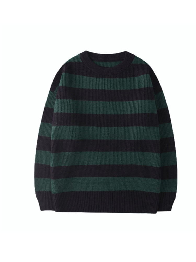 Autumn/Winter Women's Knitted Striped Sweater
