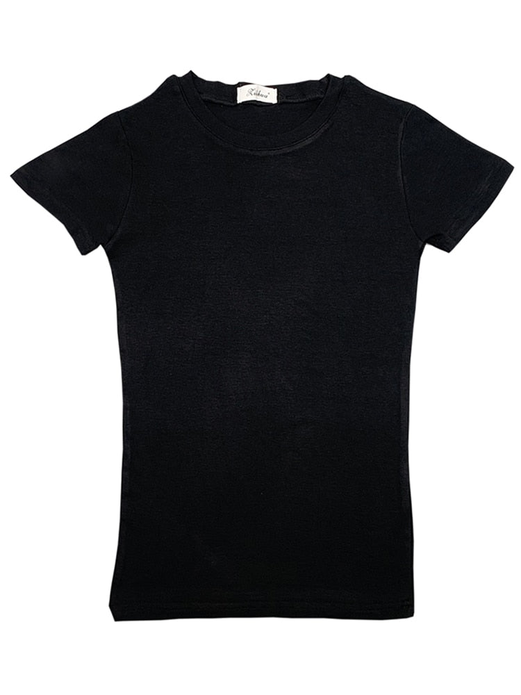 Women's short sleeve Slim t-shirts korean cotton