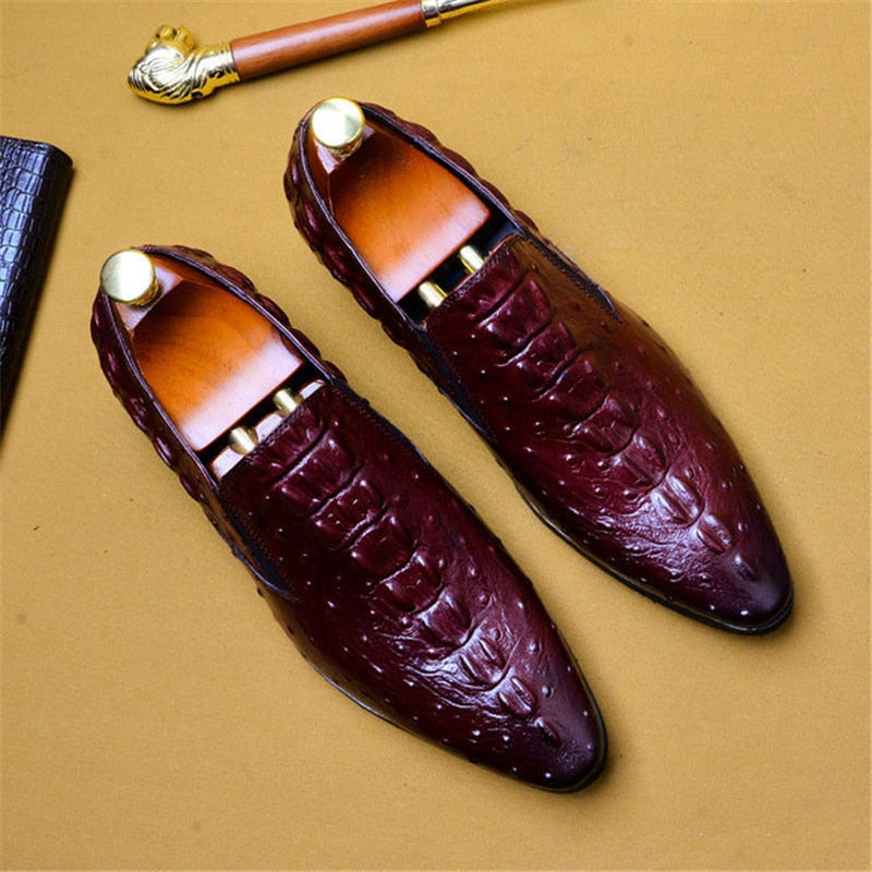 Genuine Leather Black Men's Shoes Oxford Office Shoes for men Luxury Dress Shoes Slipon Wedding Shoes For Men