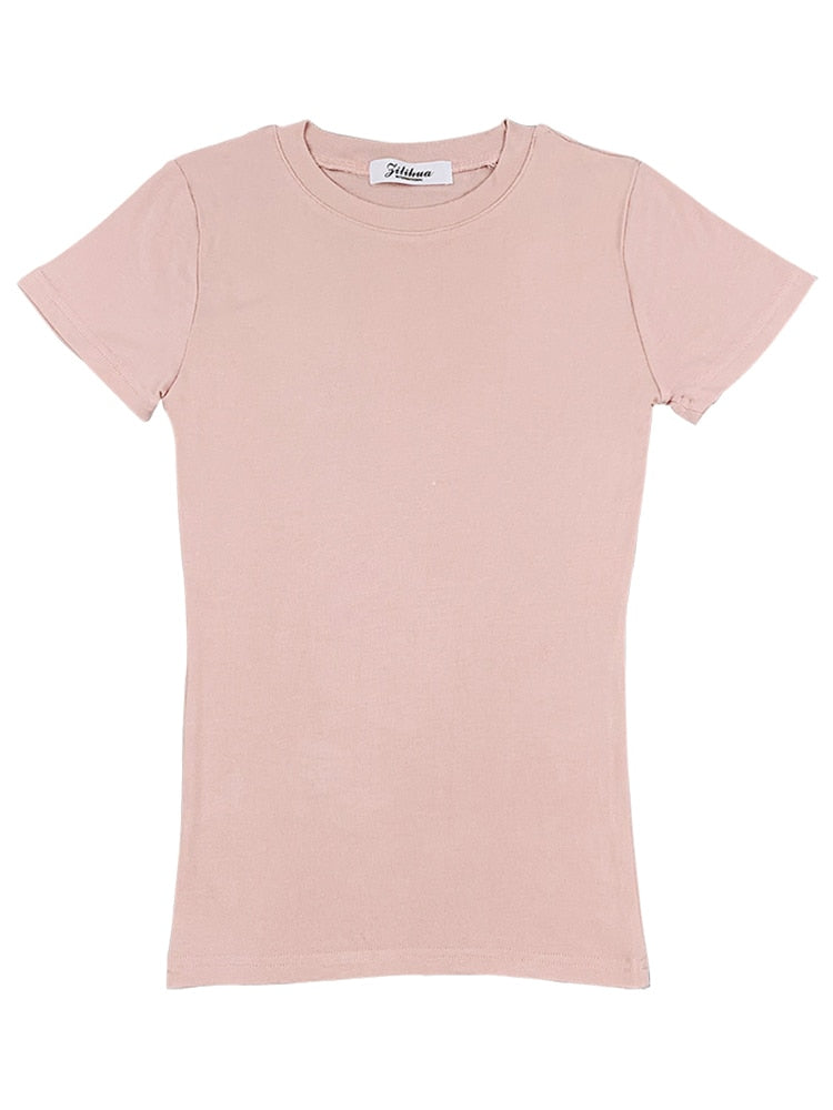 Women's short sleeve Slim t-shirts korean cotton