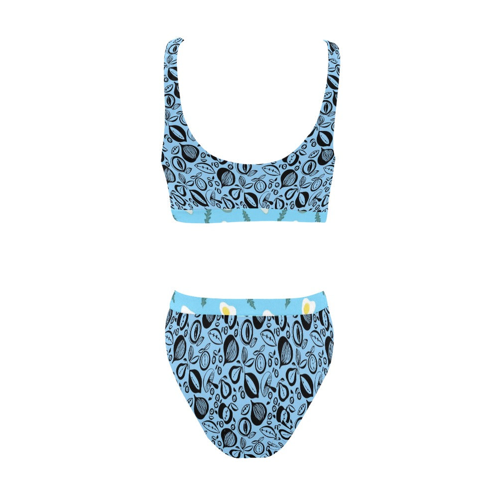 Sport Top & High-Waisted Bikini Swimsuit (Model S07)