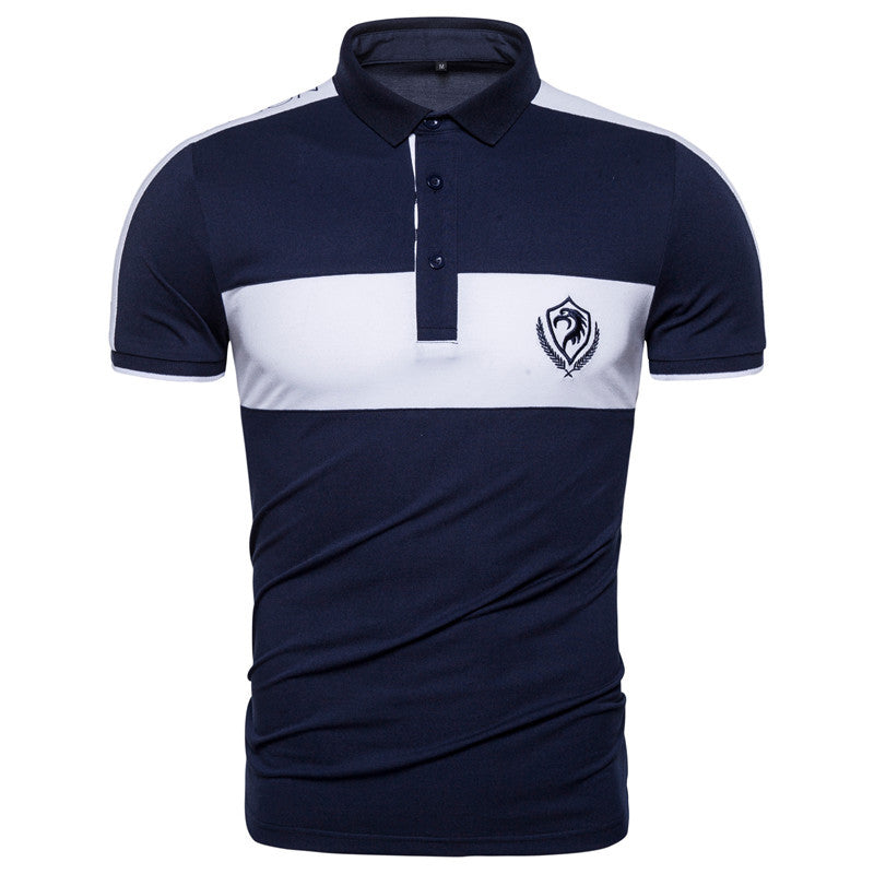 Casual Stitching Shirt, Short-sleeved, Men's Polo shirt.