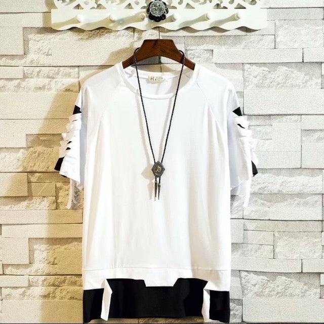 Men`s Street Style Lace Punk Gothic Pullover Designer Steampunk Hem Hip Hop Sweatshirts Shirts Tees
