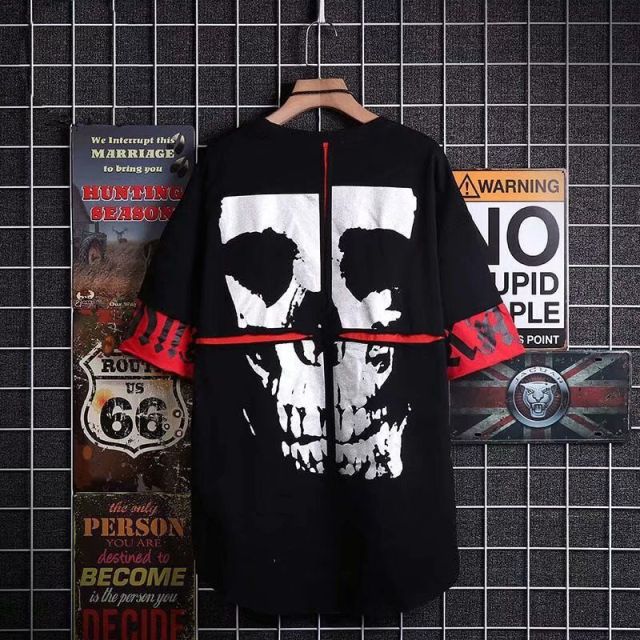 Men`s Street Style Lace Punk Gothic Pullover Designer Steampunk Hem Hip Hop Sweatshirts Shirts Tees