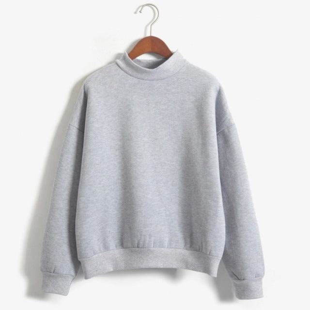 Woman Sweatshirts 2021 Sweet Korean O-neck Knitted Pullovers Thick Autumn Winter Candy Color Loose Hoodies Solid Womens Clothing