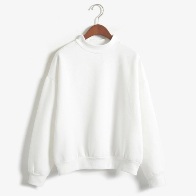 Woman Sweatshirts 2021 Sweet Korean O-neck Knitted Pullovers Thick Autumn Winter Candy Color Loose Hoodies Solid Womens Clothing