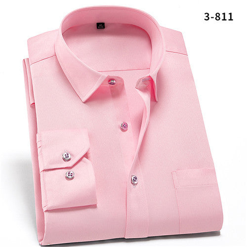 Shirts for Men Spandex Long Sleeve Dress Shirt Men Regular Fit with Front Pocket