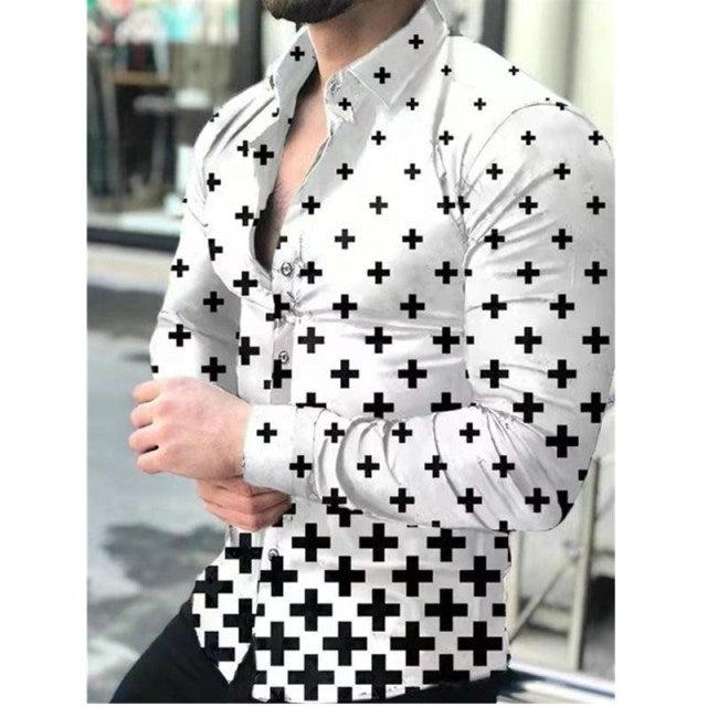Printed Hawaii Casual Shirts 2021 Brand Streetwear Men's Long Sleeve Dress Shirt