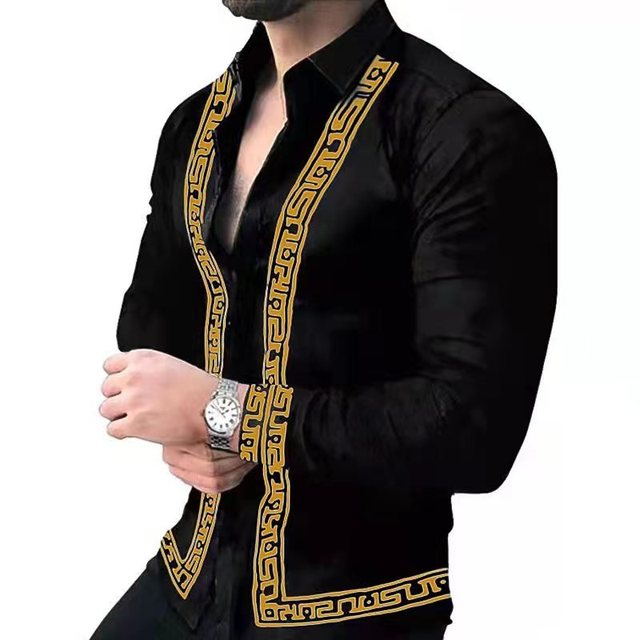 Printed Hawaii Casual Shirts 2021 Brand Streetwear Men's Long Sleeve Dress Shirt
