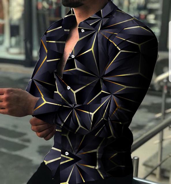 Printed Hawaii Casual Shirts 2021 Brand Streetwear Men's Long Sleeve Dress Shirt