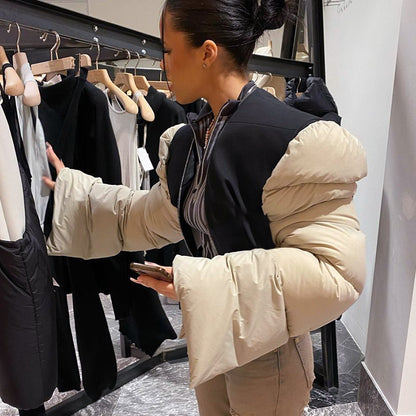 Women's Fashion Temperament Slim Fit Warm Splicing Coat
