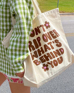 New Letter Print Cotton Tote Canvas Bag