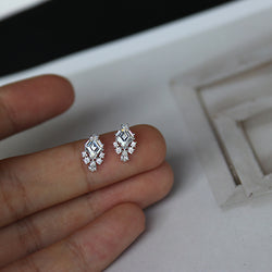 French Vintage Cubic Zirconia Stud Earrings