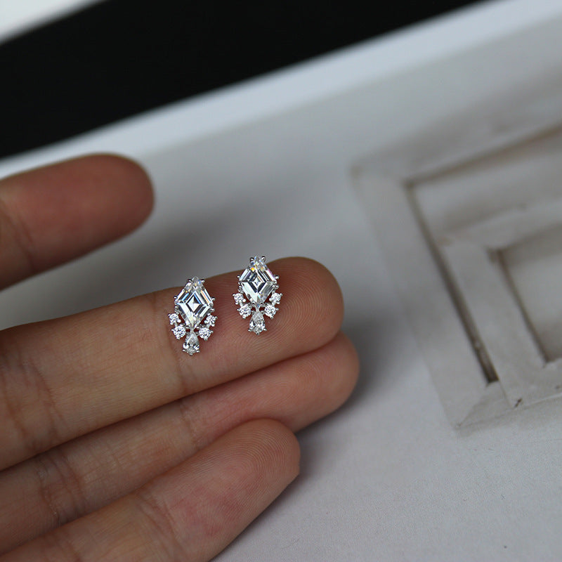 French Vintage Cubic Zirconia Stud Earrings