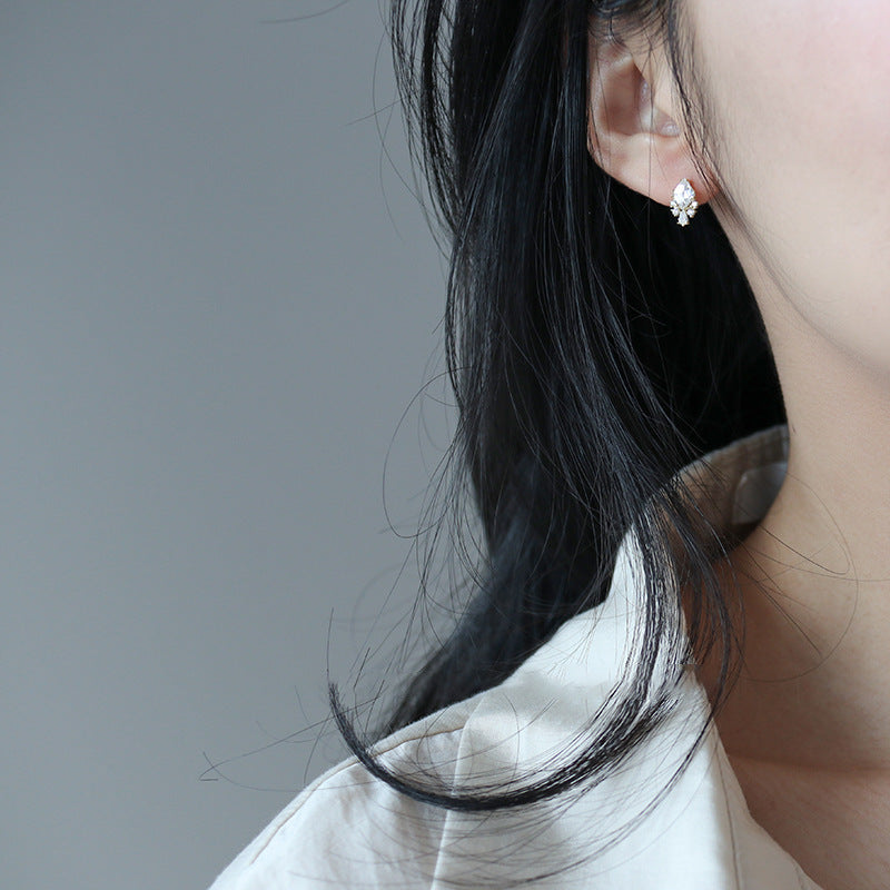 French Vintage Cubic Zirconia Stud Earrings