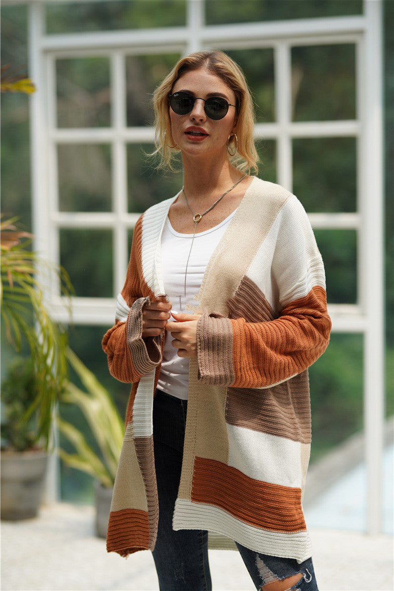 Women's loose knit cardigan jacket