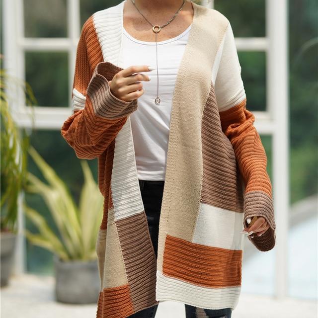 Women's loose knit cardigan jacket