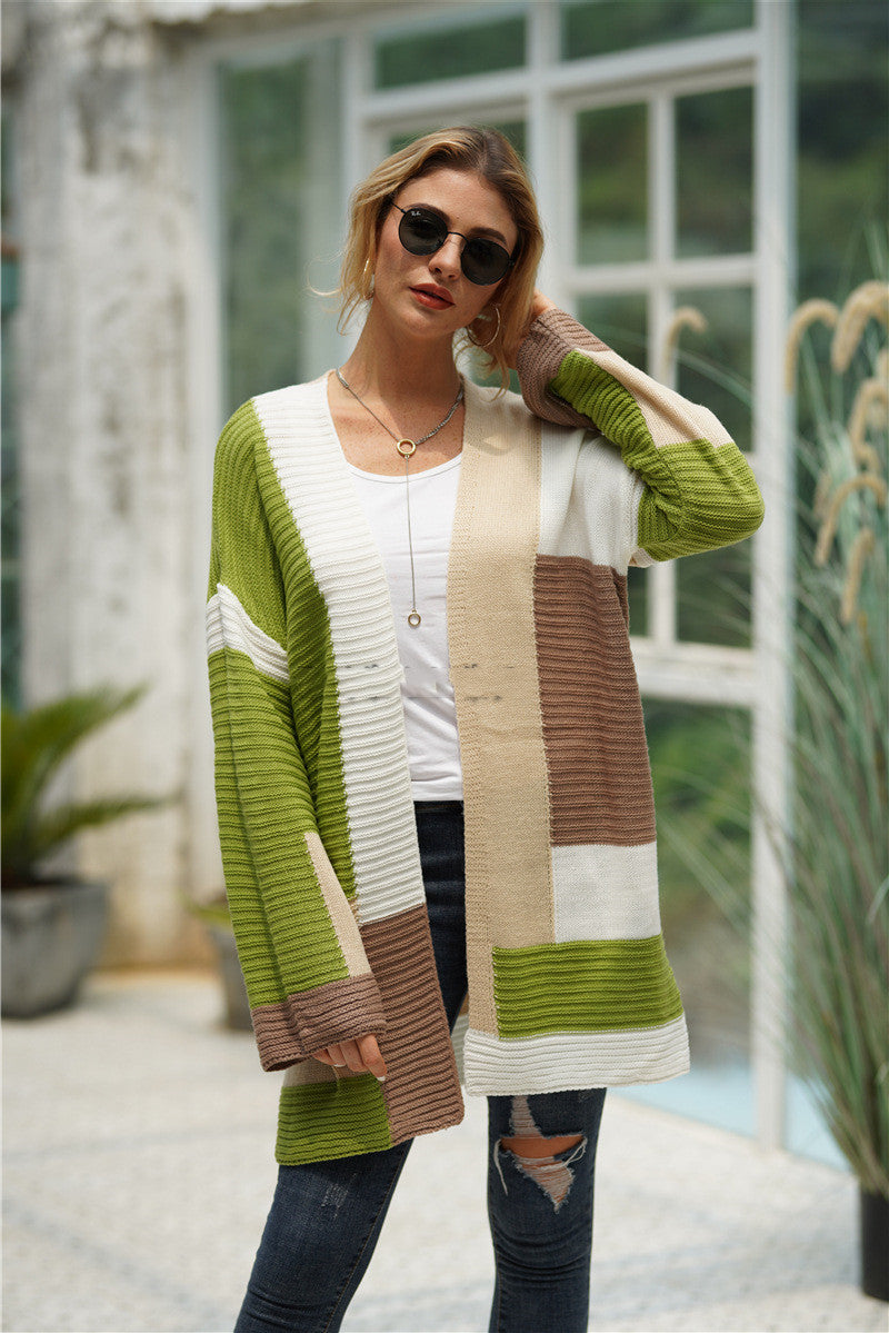 Women's loose knit cardigan jacket