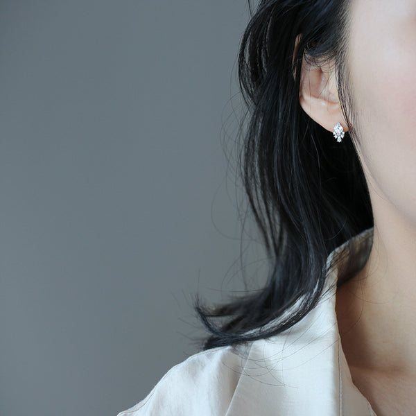French Vintage Cubic Zirconia Stud Earrings