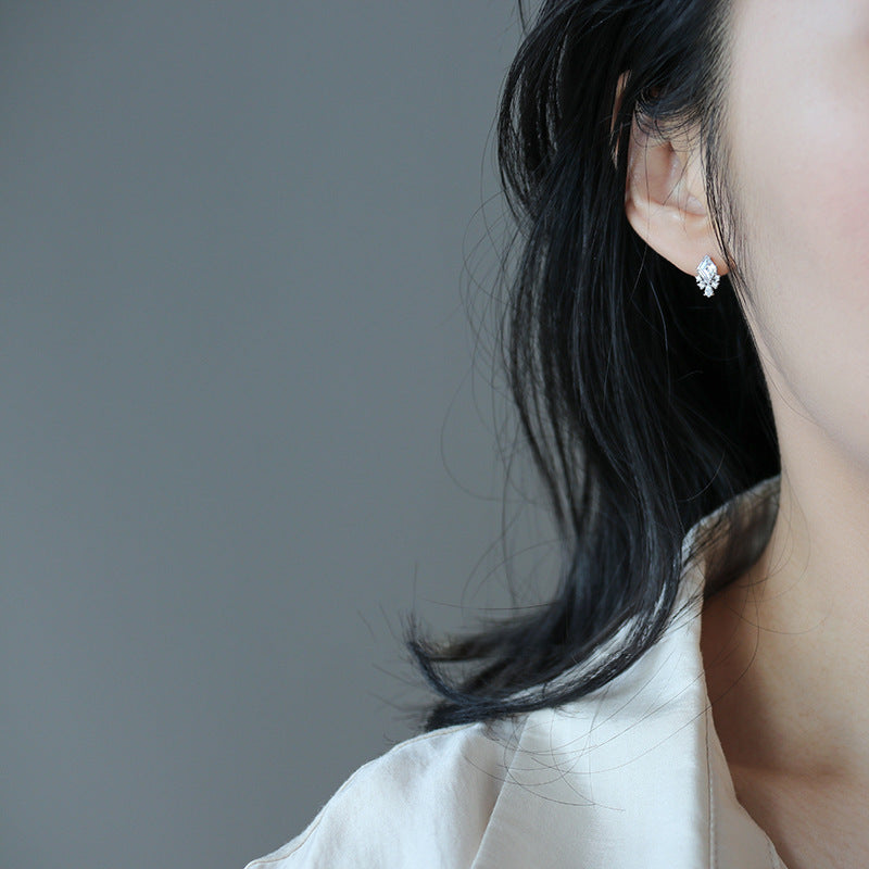 French Vintage Cubic Zirconia Stud Earrings