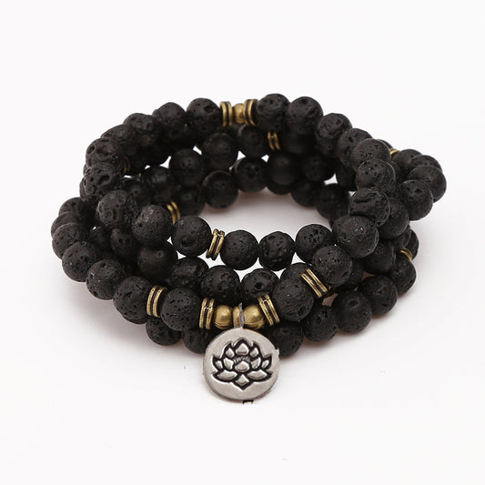 Lotus pendant bracelet