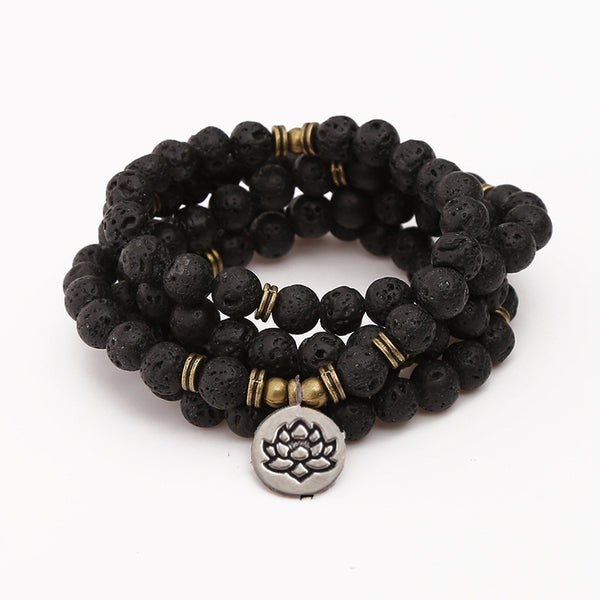 Lotus pendant bracelet