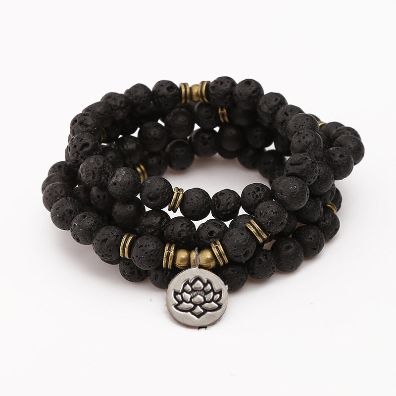 Lotus pendant bracelet