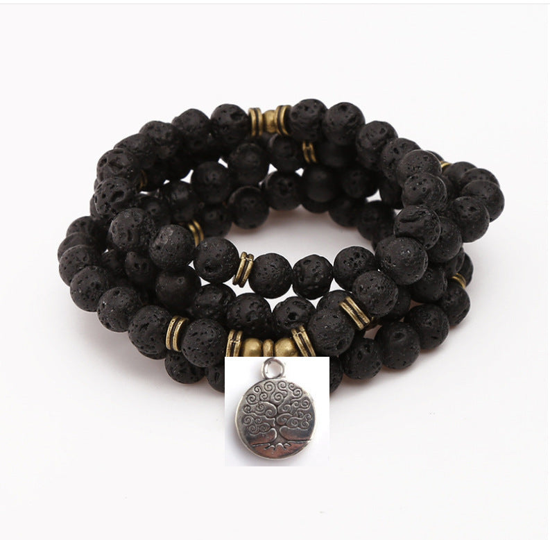 Lotus pendant bracelet