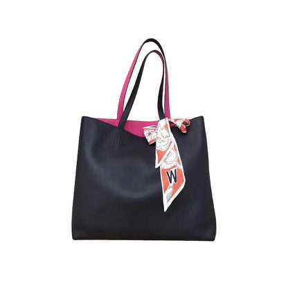Double-sided Head Layer Cowhide Tote Bag Large Capacity