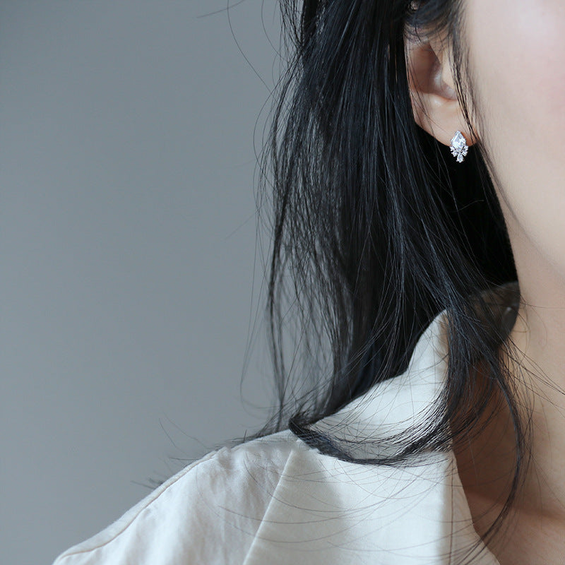 French Vintage Cubic Zirconia Stud Earrings