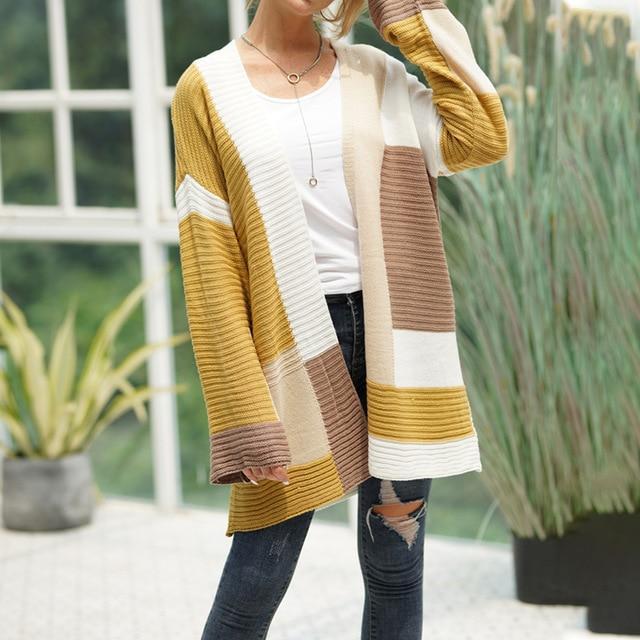 Women's loose knit cardigan jacket
