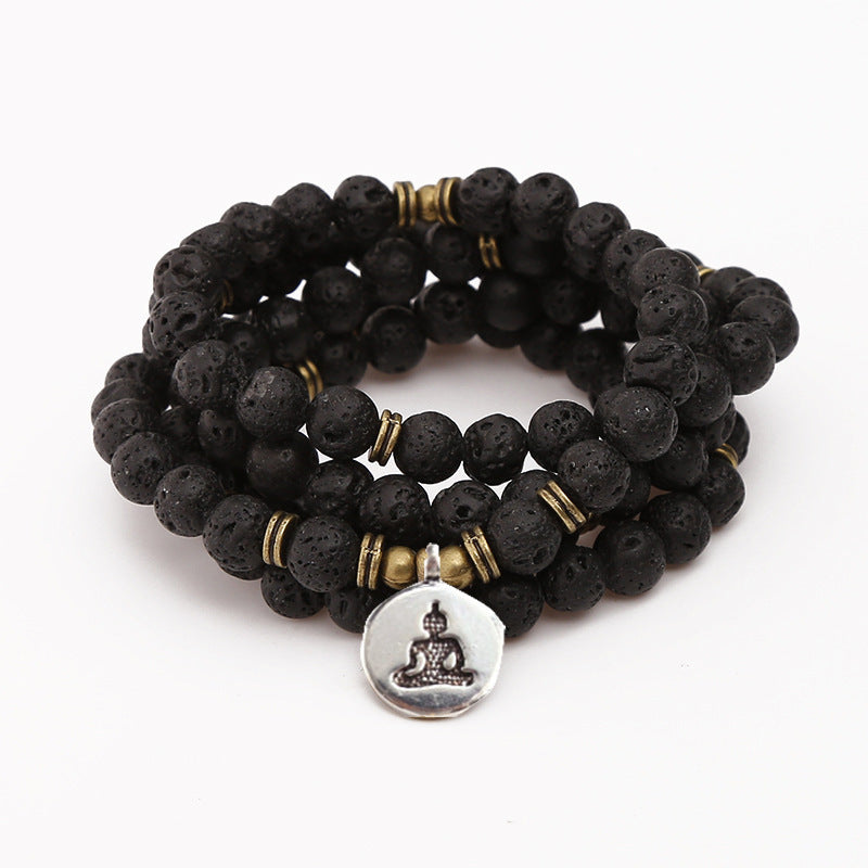 Lotus pendant bracelet