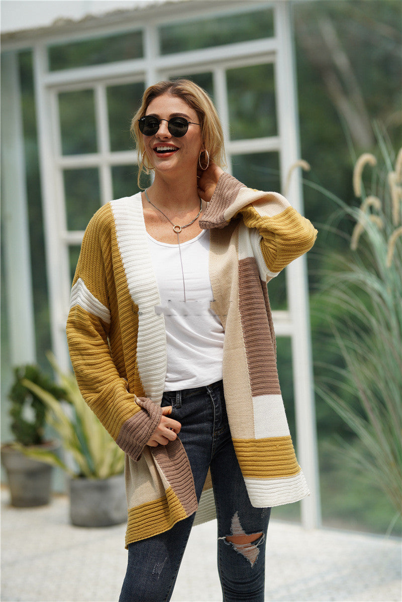 Women's loose knit cardigan jacket