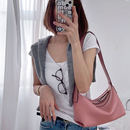Casual First Layer Cowhide Simple Shoulder Bag