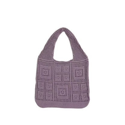 All-matching Solid Color Knitted Shoulder Bag
