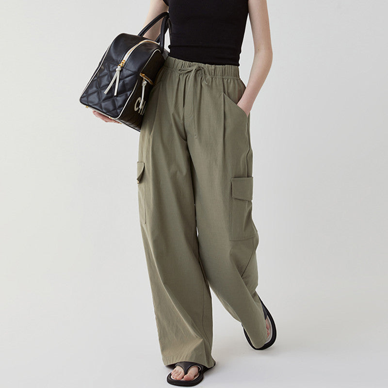Women's Lazy Drawstring Loose Straight Casual Pants