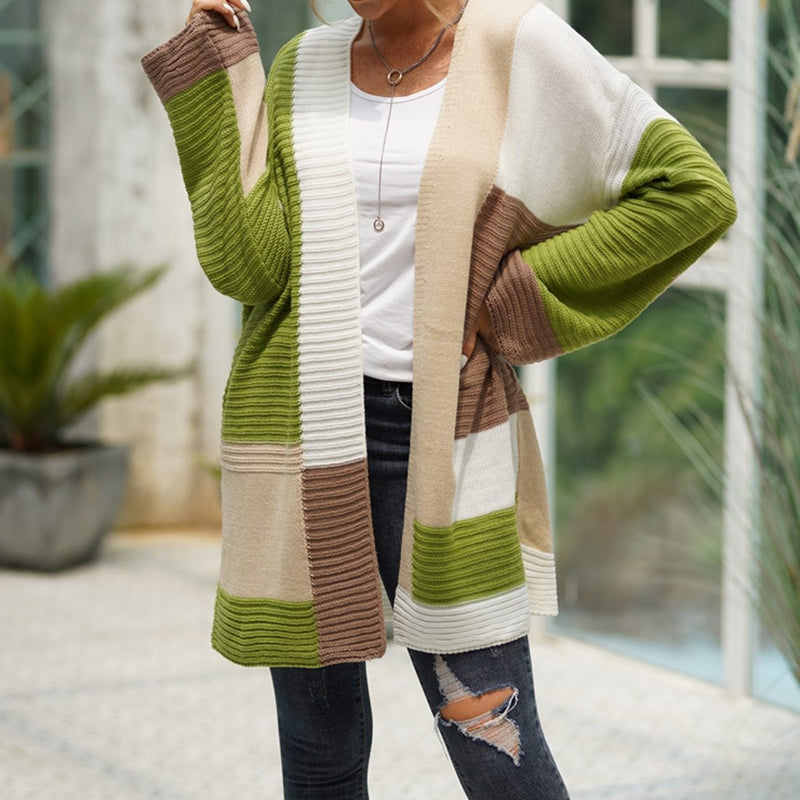 Women's loose knit cardigan jacket