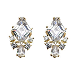 French Vintage Cubic Zirconia Stud Earrings