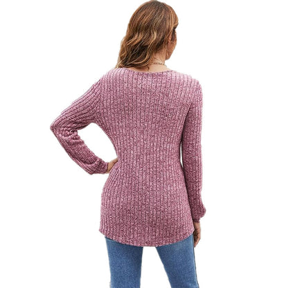 Women's Plus Size Long Sleeve V-neck Casual Top