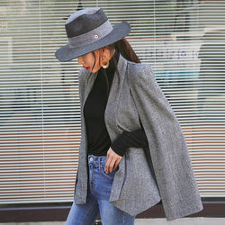 Ladies Mid Length Slim Fit Cape Cape Blazer