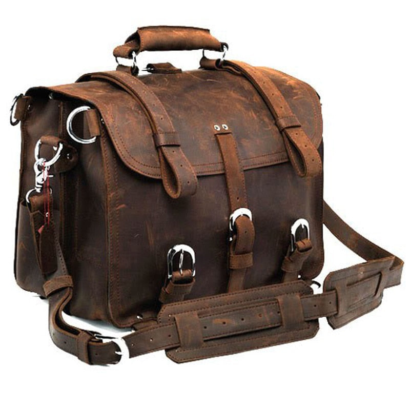 Vintage Crazy horse Genuine Leather Men Travel Bags Luggage Travel Bag Leather Men Duffle Bag Large Men Weekend Bag Overnight