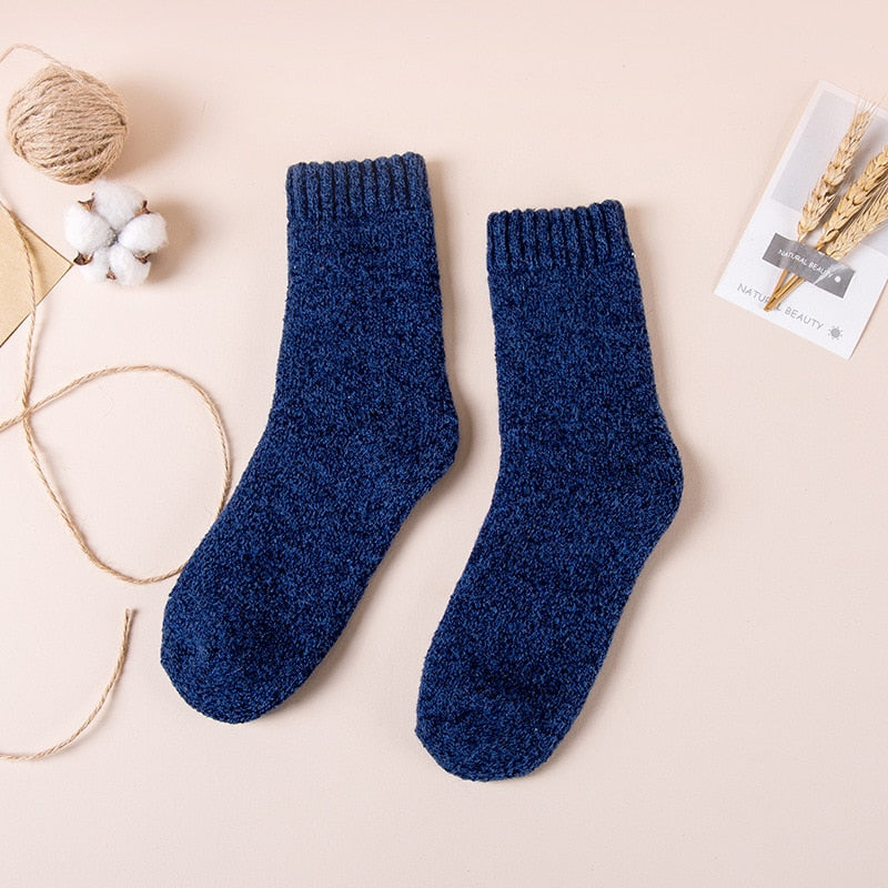 Winter Men's Merino Wool Socks Super Thick Warm High Quality Harajuku Retro Snow Casual Antifreeze Cashmere Socks Men 3 Pair