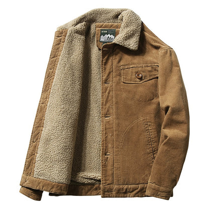 Men's Warm Corduroy Jackets, Winter Casual Jacket, Outwear Thermal.