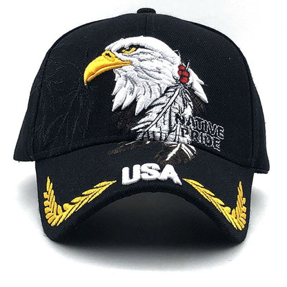 Patriotic American Eagle and American Flag Baseball Cap USA 3D Embroidery