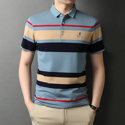 Top Grade New Summer Brand Striped Embroidery Mens Designer Polo Shirts With Short Sleeve Casual Tops Fashions Men Clothing 2023